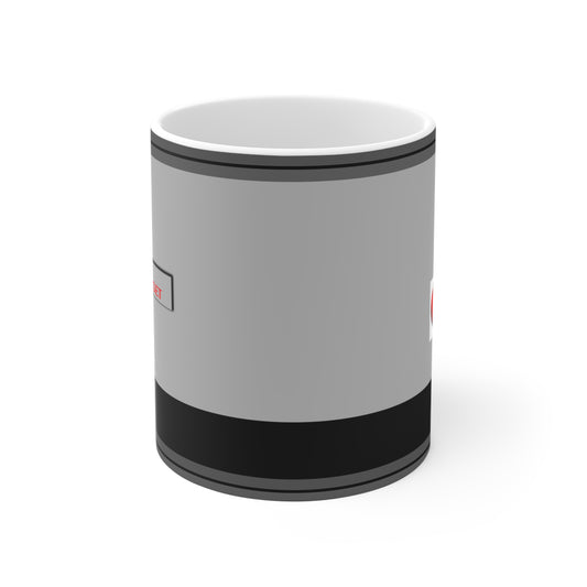 Retro Power/Reset Console Inspired Ceramic Mug — Vintage Computer Gaming Coffee Cup