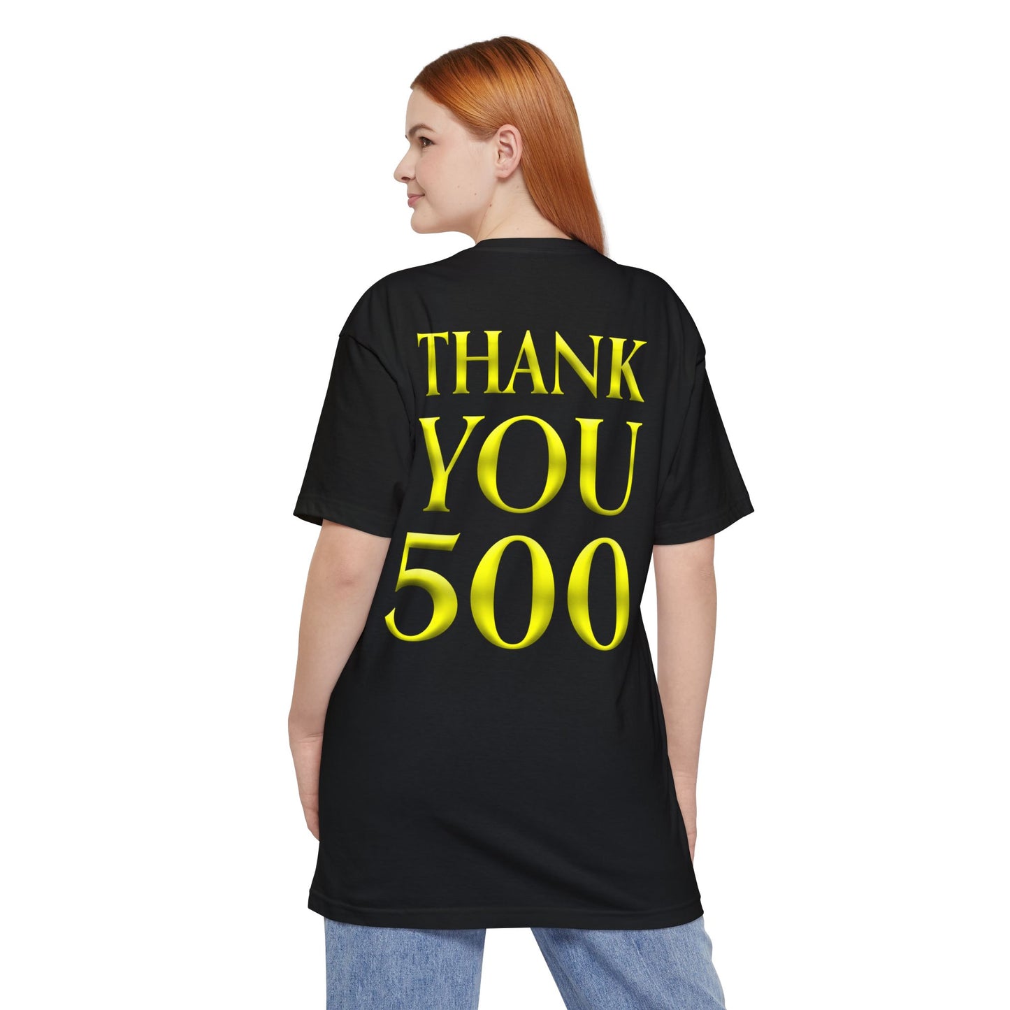 Thank You 500 FM213 Tall T-Shirt — Celebration for Fans & Followers