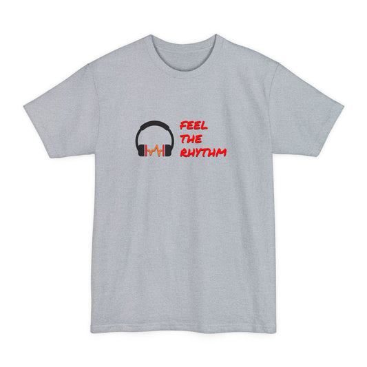 Feel the Rhythm Headphones Tall T‑Shirt | Music Lover Graphic Tee
