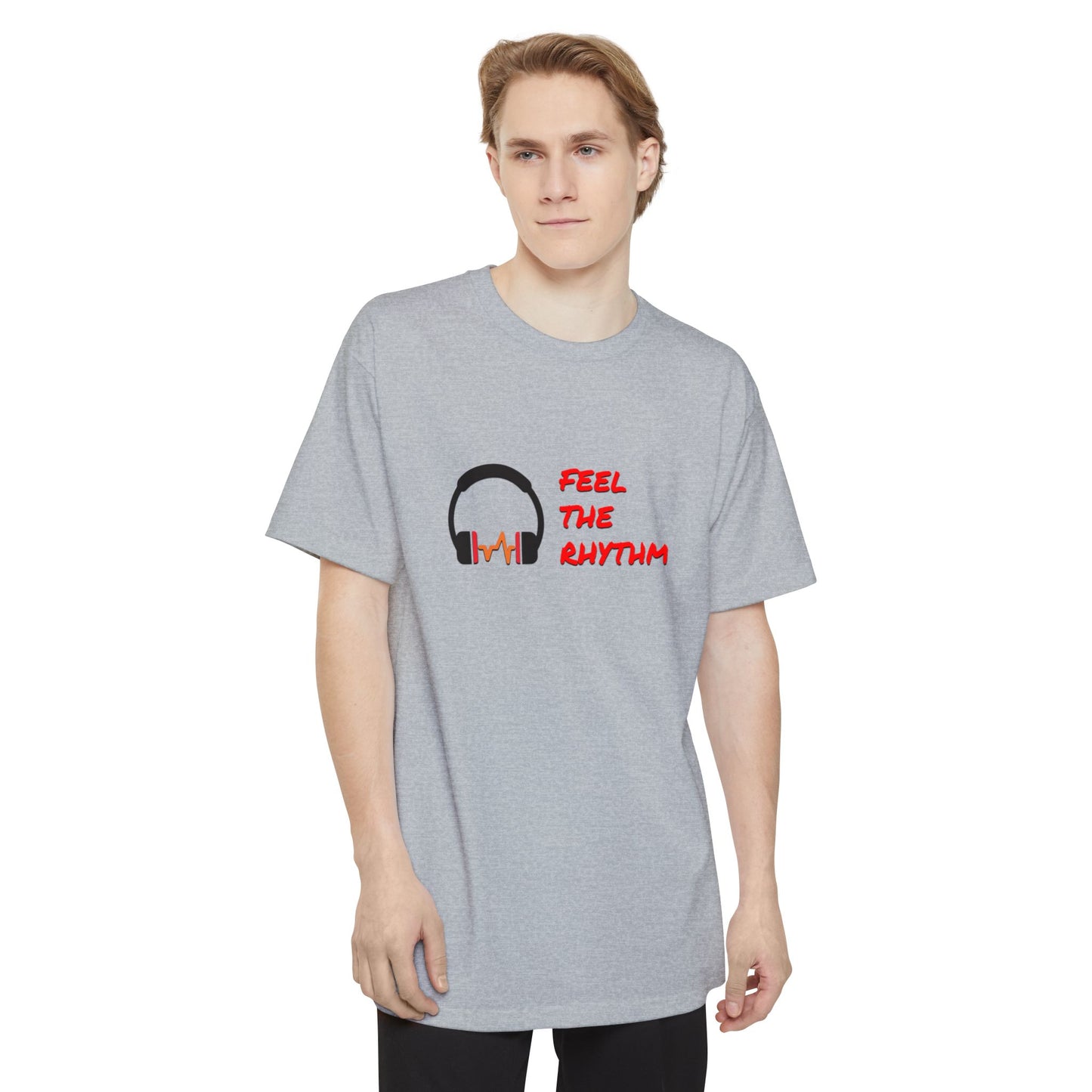 Feel the Rhythm Headphones Tall T‑Shirt | Music Lover Graphic Tee