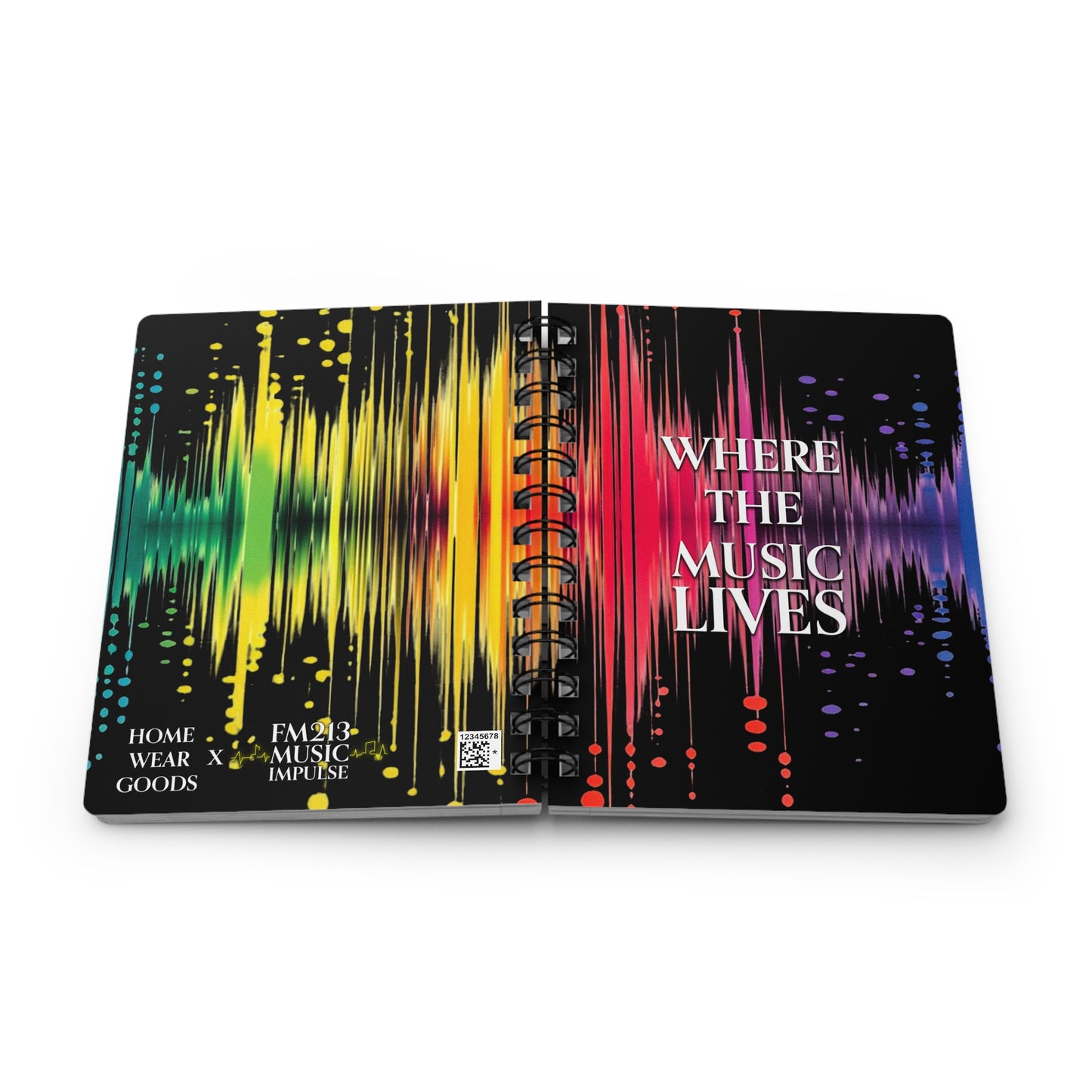 Spiral Notebook — "Where the Music Lives" Soundwave Journal for Musicians & Music Lovers