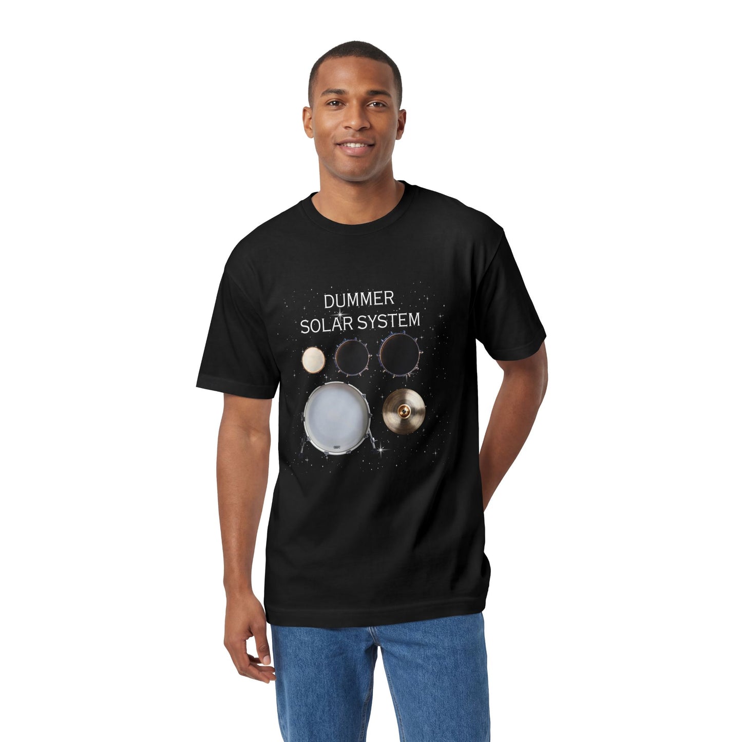 Drummer Solar System T-Shirt - Drum Kit Planets Graphic Tee
