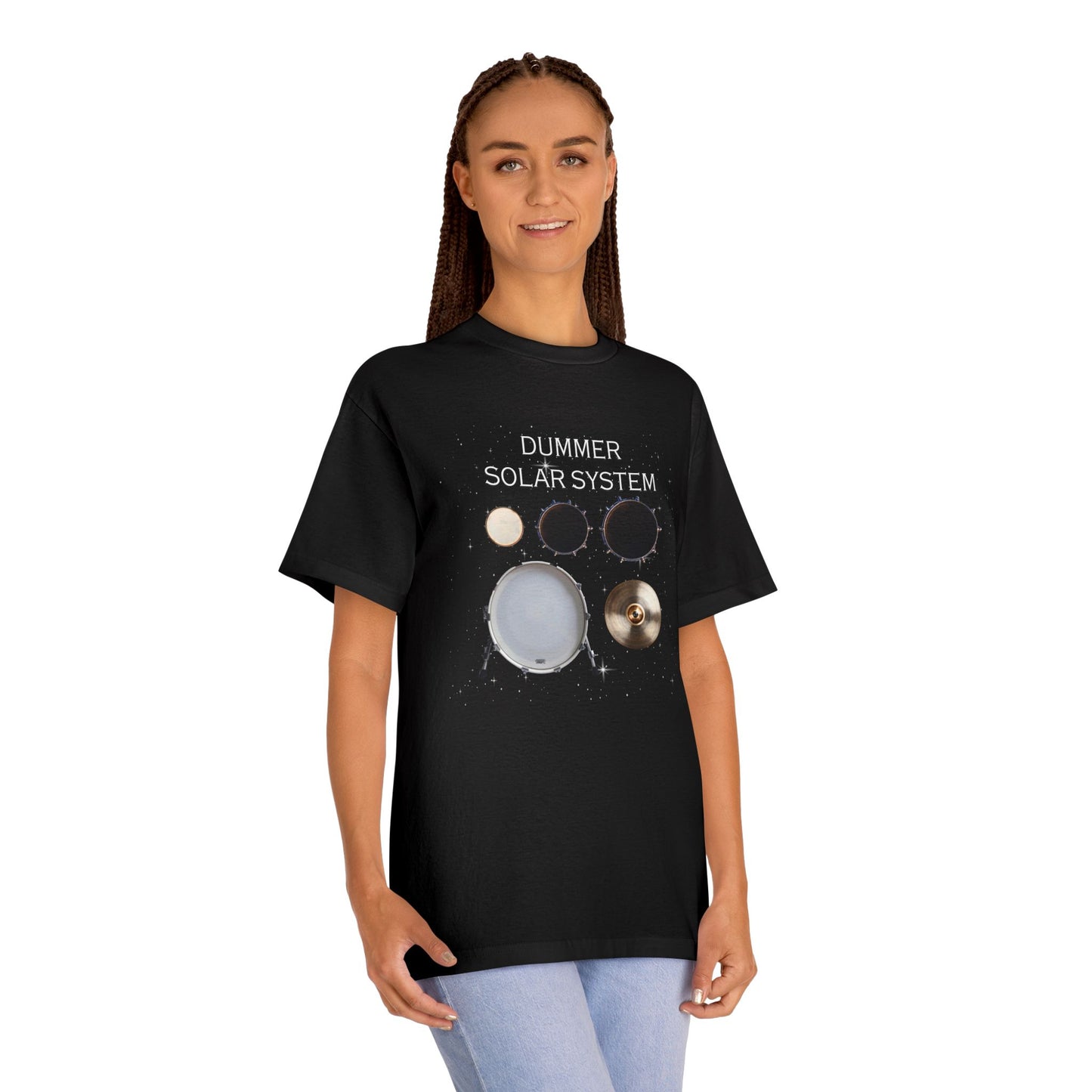 Drummer Solar System T-Shirt - Drum Kit Planets Graphic Tee