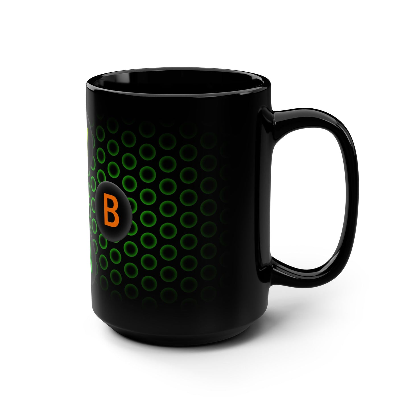 Gamer Console Inspired 15oz Black Coffee Mug — X Y B A Retro Xbox Style