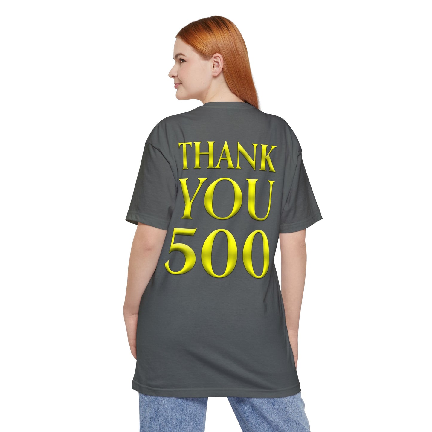 Thank You 500 FM213 Tall T-Shirt — Celebration for Fans & Followers