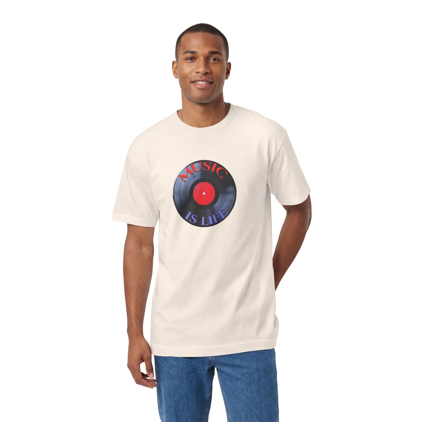 Music Is Life Retro Vinyl Tee
