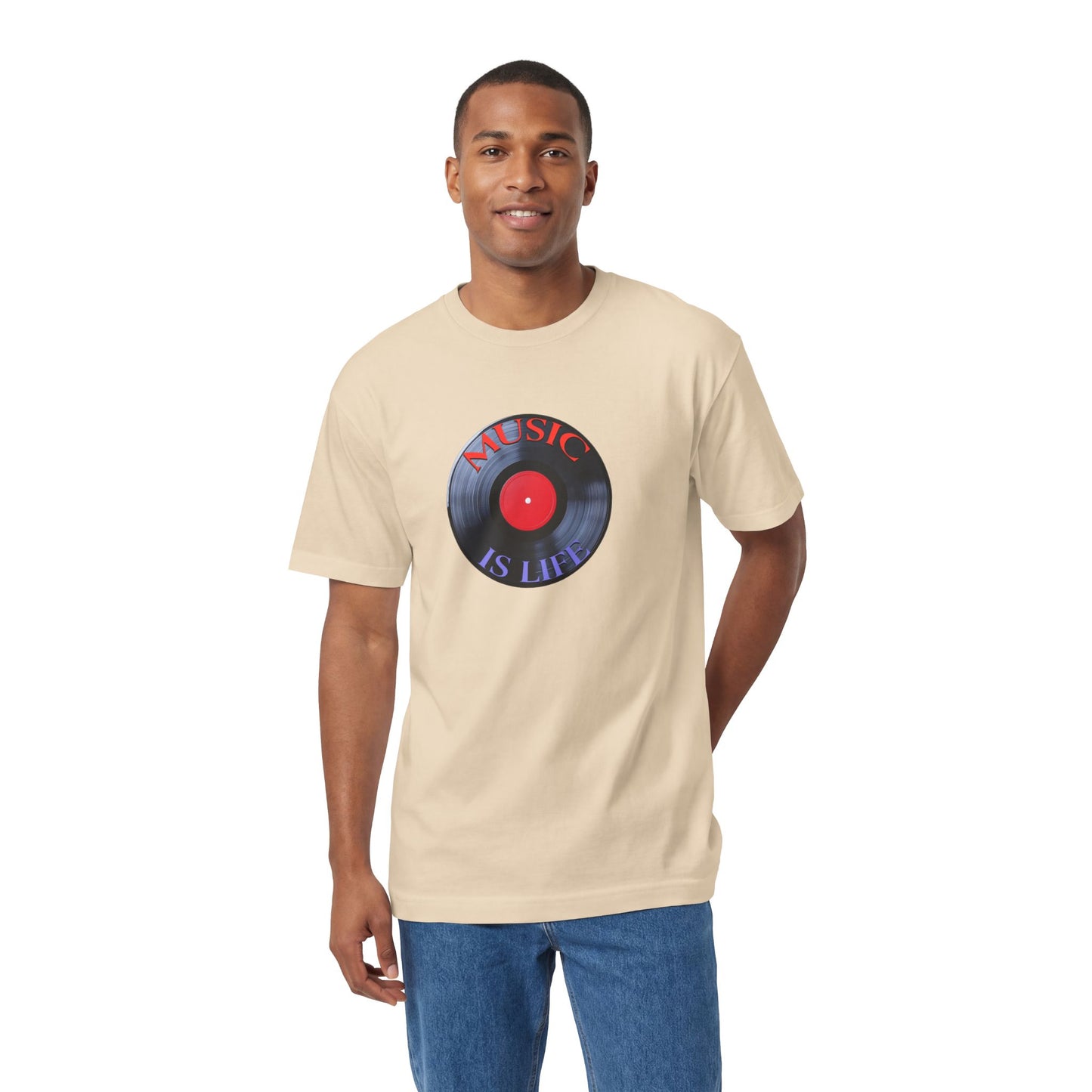 Music Is Life Retro Vinyl Tee
