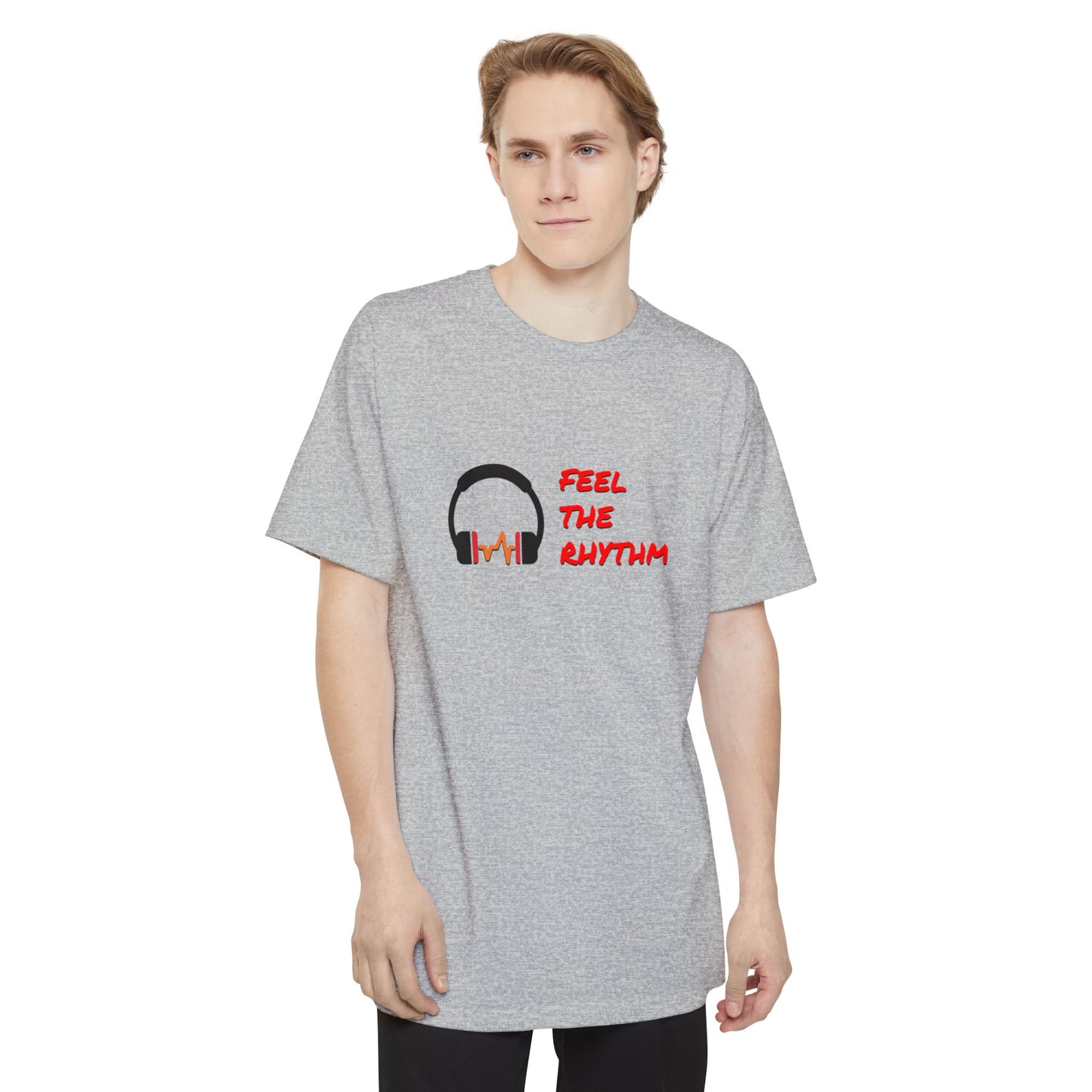 Feel the Rhythm Headphones Tall T‑Shirt | Music Lover Graphic Tee
