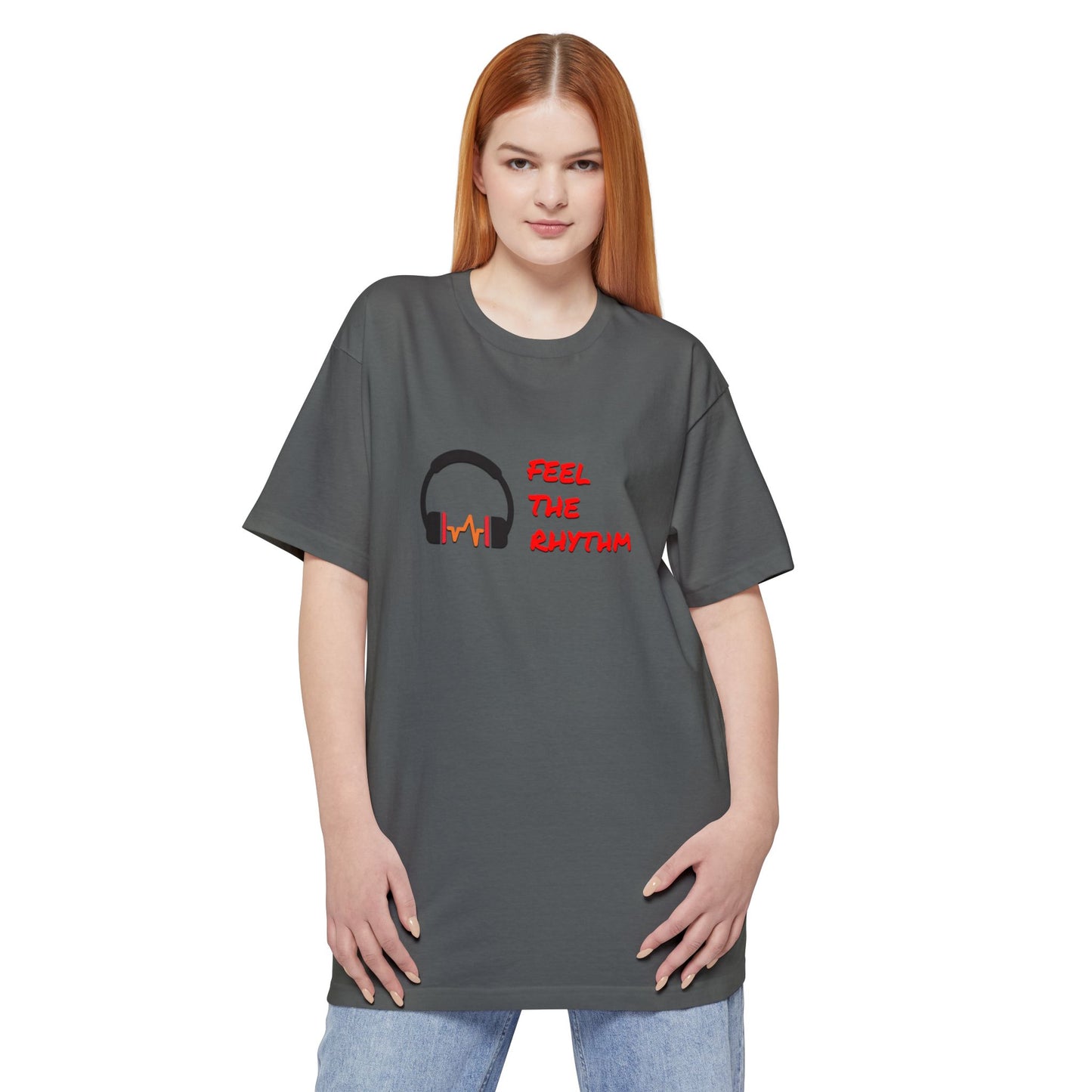 Feel the Rhythm Headphones Tall T‑Shirt | Music Lover Graphic Tee